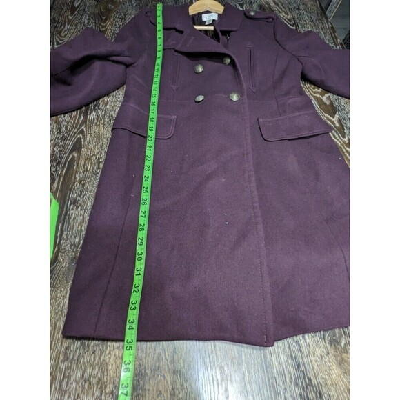 Ann Taylor Loft Purple Wool Peacoat Double Breasted Size 8 - Picture 5 of 6